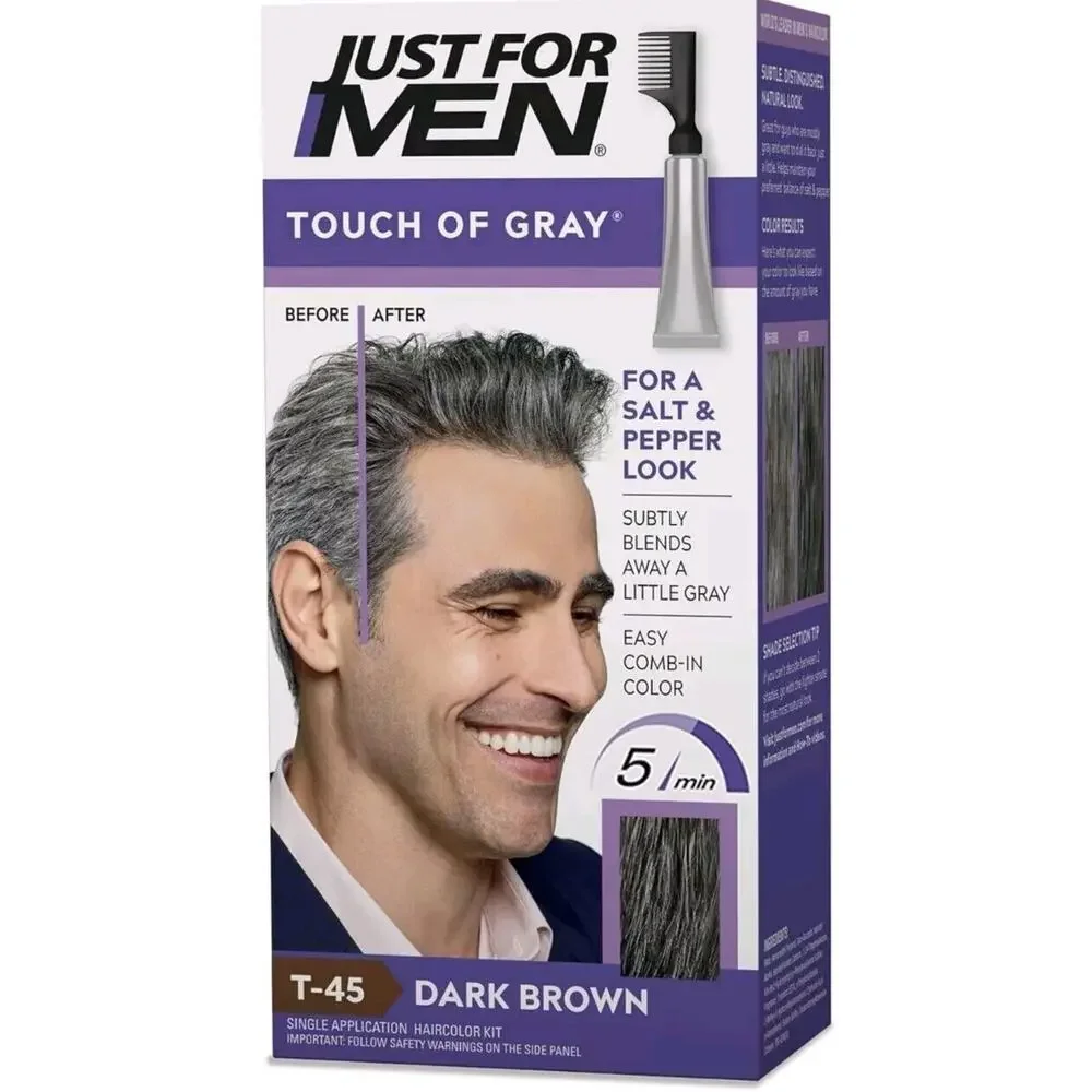 Just For Men Touch of Gray, Mens Hair Color Kit with Comb Applicator for Easy Ap